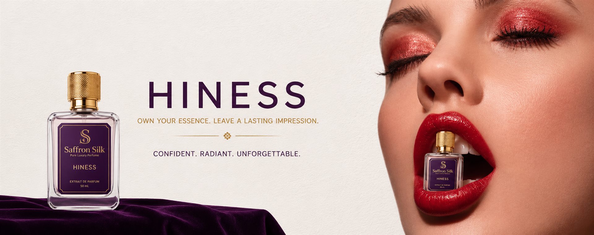 Saffron Silk Hiness perfume campaign