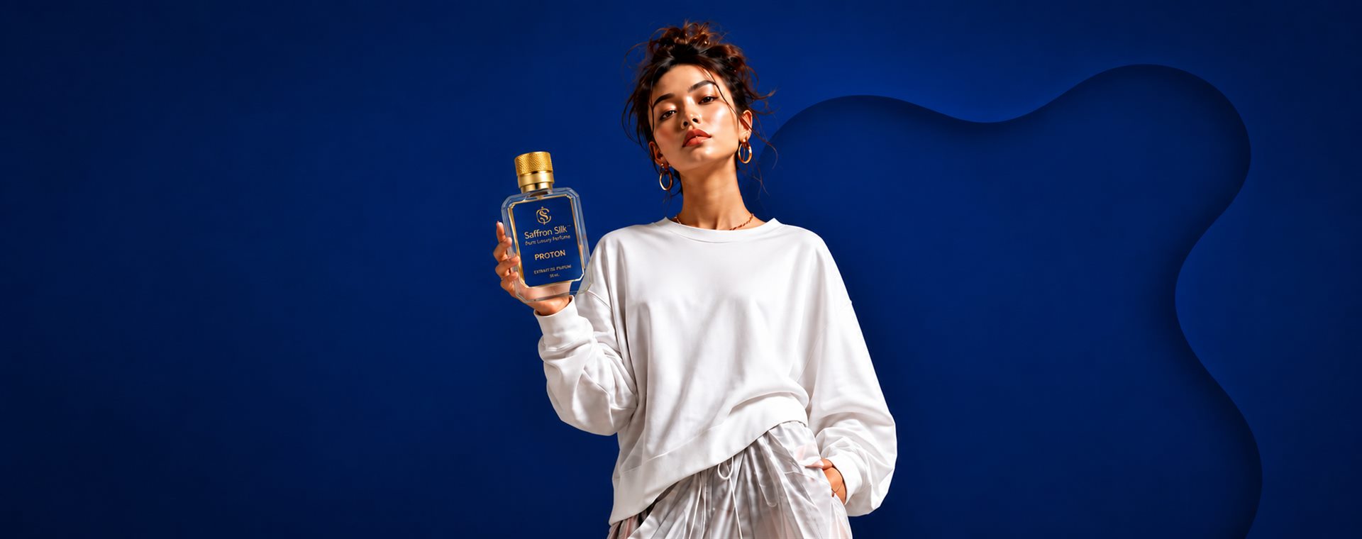 Saffron Silk Proton perfume campaign