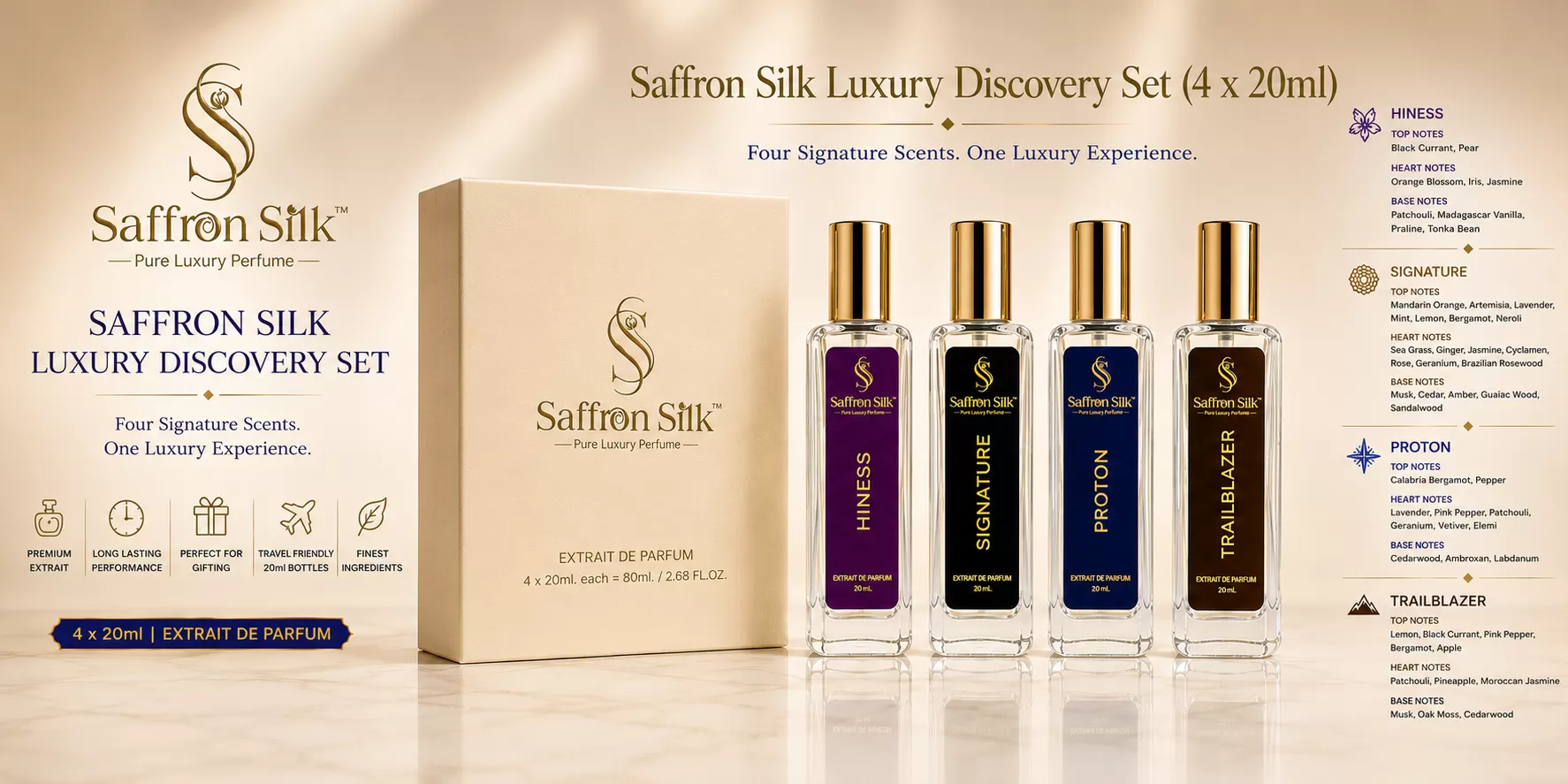 Saffron Silk Luxury Discovery Set (4 x 20ml)